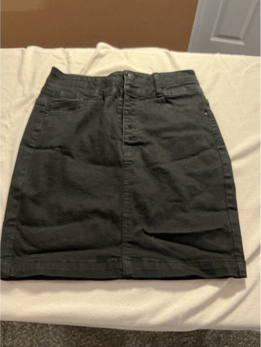 Wax Jean womens black denim skirt